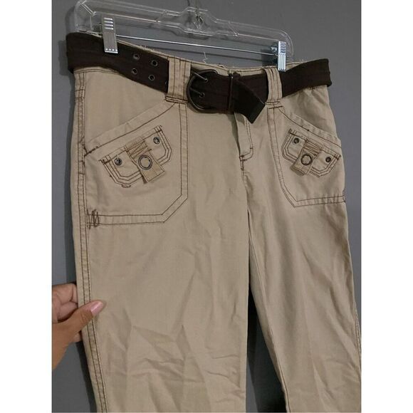 Maurices Tan Khaki Bootcut Pants With Belt Size 5/6 NWOT - Picture 3 of 7